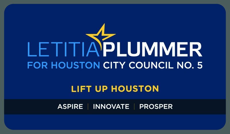 Letitia Plummer for Houston City Council No. 5 business card